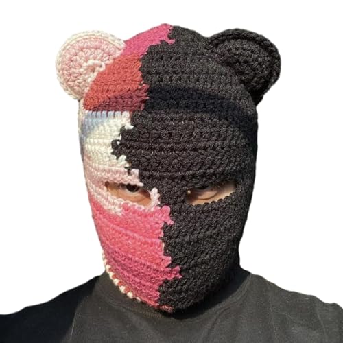 Oreilles de panda sur un bonnet hiver tricoté chaud en chenille