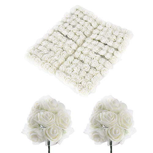 BUONDAC 144pcs Mini Rosas Flores Ramos de Rosas Artificiales en Espuma para...