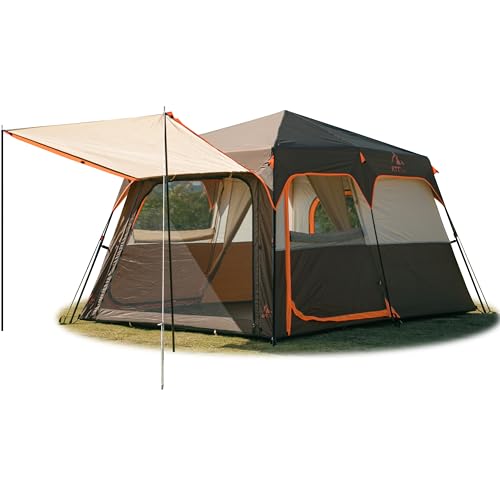 KTT Instant Tent 6 Person(B),Large Family Cabin Tents,Automatic Tent Build Quickly in 60S,2 Rooms,2...