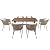 Udorich Enhance Outdoor Dining with 7 Piece Patio Dining Set, Ergonomic Design with Acacia Wood Tabletop, Metal Frame, Beige