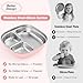 Flysich Stainless Steel Toddler Plate with Suction, Divided Deeper Baby Plates with Removable Silicone Sleeves for Kids, BPA Free| Non Toxic| Removable Base| Unbreakable Dinnerware 2 pack（Blue + Grey）