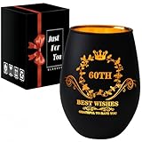 YUHANOER 60th Birthday Gifts for Women and Men, Vintage Engraved 1965-2025 Wine Glasses, Funny 60 Bday Gifts Idea For Mom, Dad, Friends, Coworker, 60 Year Old Birthday Party Decorations (60 TH)