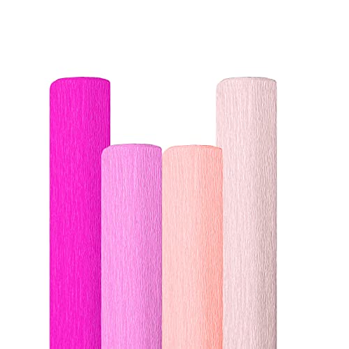Meccanixity Crepe Paper Streamers 4 Rolls 7.5Ft In 4 Colors For Rainbow Party Decorations Wedding Ceremony Birthdays Christmas (Light Pink,Dark Pink,Hot Pink,Fuchsia) #TOP5
