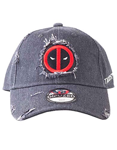 Lobcede.be Cap Deadpool-geribbelde baseball, grijs, eenheidsmaat unisex