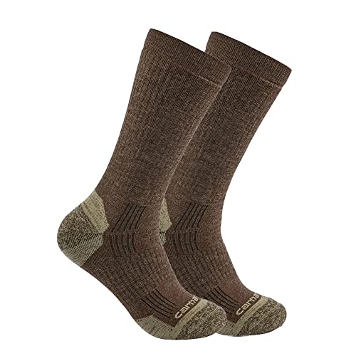 Carhartt Men's SC9902M Midweight Synthetic-Merino Wool Blend Crew Sock 2-Pack