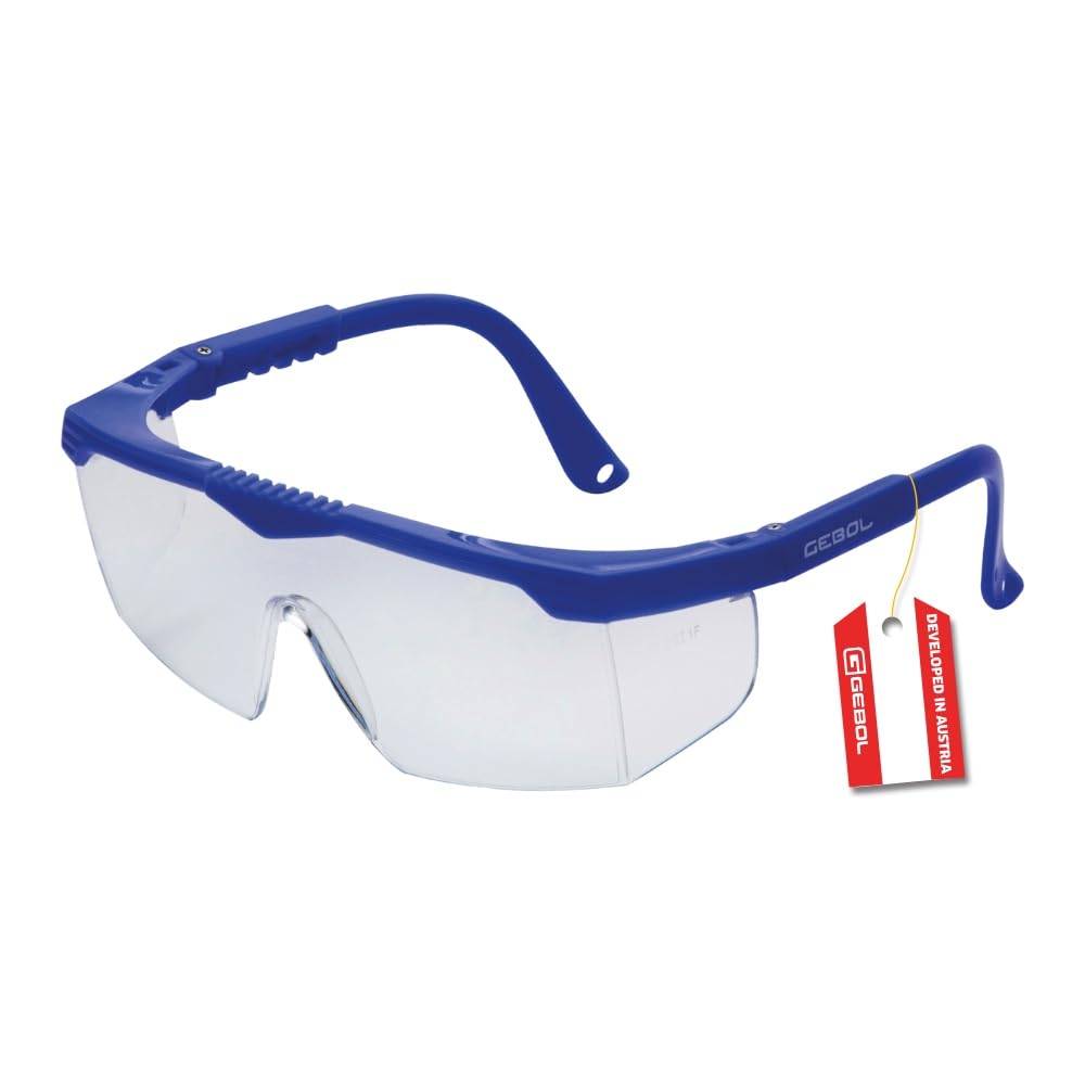 Gebol Safety Kids Kinder Schutzbrille – extra leichte & kratzfeste Sicherheitsbrille für Kinder, verstellbare Bügel, ideal zum Heimwerken & Basteln, Blau