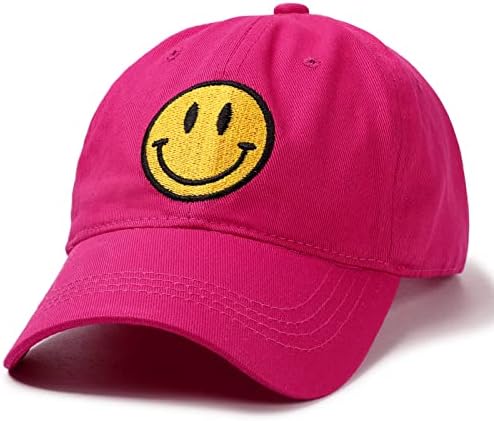 SONMONY Smiley Face Trucker Hat Adjustable Dad Hat for Men Women Baseball Caps Cute Unstructured Smile Embroidered Hat