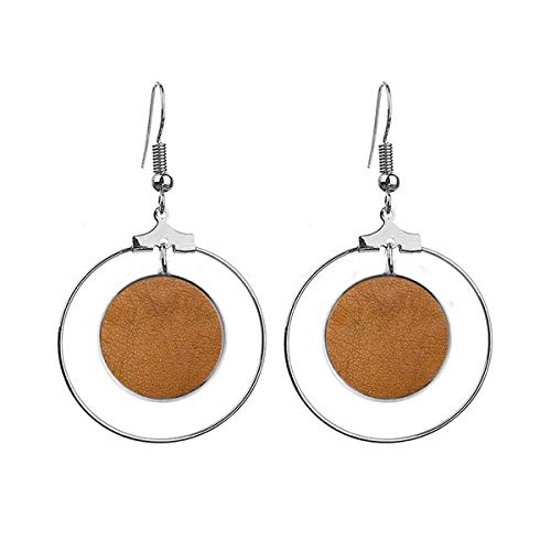 Boucles d'oreilles pendantes en cuir légères pour sublimer votre visage avec art abstrait
