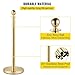 Vevor Velvet Ropes and Stanchion Post with Ball Top and Four Way Connection for Crowd Control Barriers, Safety, and Protection, Gold