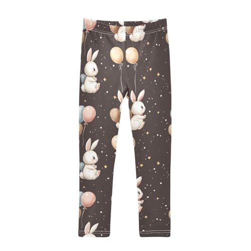 Rabbit Balloon on Star Girls Leggings Athletic Pants Tights Stretch Bottom