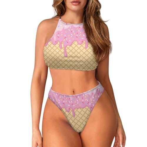 Ice Cream Matching Swimsuits for Couples Womens Bikini Sets Men's Beach Shorts Beach Bathing Suit2