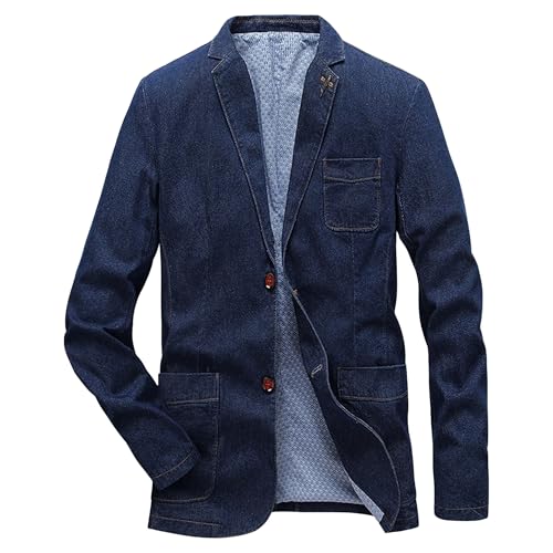 Chaqueta de mezclilla para hombre Maiyifu-GJ azul talla L miniatura 1