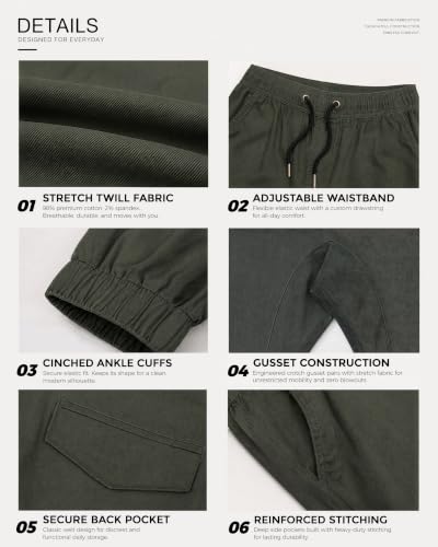 Image of ITALY MORN Khaki Joggers Pants with Pockets for Men