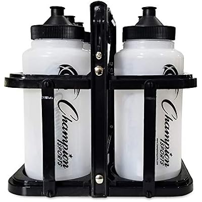 Champion Sports Plastic Water Bottle Set, Quart, Black