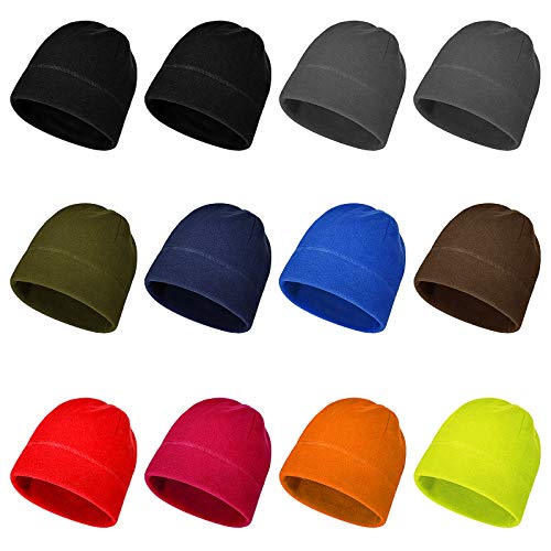 12 piezas de lana Beanie caliente cráneo Cap reloj Cap invierno sombrero para diario y deportes