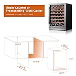 Ca'Lefort 24 Inch Wine Fridge, 54 Bottle Wine Cooler Refrigerator, 40-65°F Wine Refrigerator Glass Door, 3 LED Wine Fridge, Built-in or Freestanding Wine Fridge for Home/Bar/Kitchen (5.65 cu.ft) - Image 4