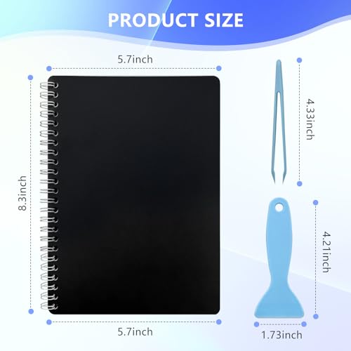 Álbum reutilizable para colección de pegatinas DHATMYC con 80 páginas en blanco | Cuaderno organizador A5 para pegatinas con 80 hojas de papel desprendible y herramienta para adultos, planificador, scrapbook y manualidades miniatura 6
