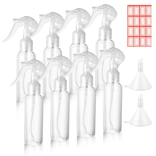 Molain 8Pcs Small Spray Bottles No Leak And Clog Mister Spray Bottle 3.5oz/100ml Empty Refillable Containers Reusable Liquid Container for Essential Oils Water Squirt