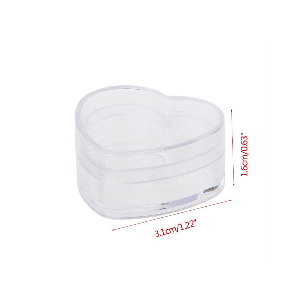 PZRT 6pcs Diamond Painting Wax Storage Case Transparent PS Plastic Heart Shaped Glue Clay Organizer