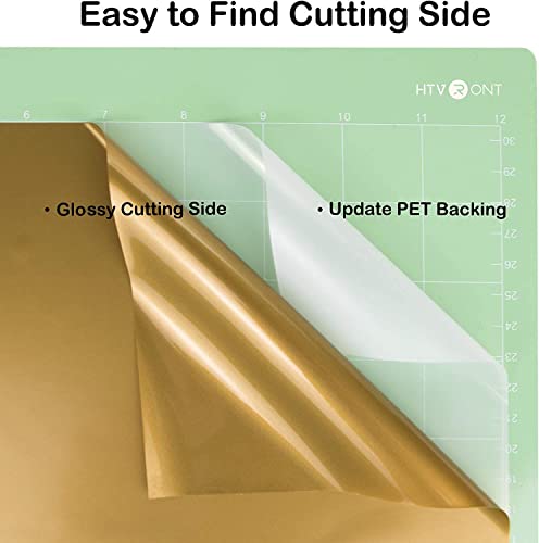 Image of HTVRONT Bronze Gold Adhesive Vinyl - 12 inch x 14 FT Glossy Bronze Gold Adhesive Vinyl Roll Compatible with Cricut Cutting Machine, Silhouette, Cameo Cutters, Scrapbooking, Craft, Die Cutters