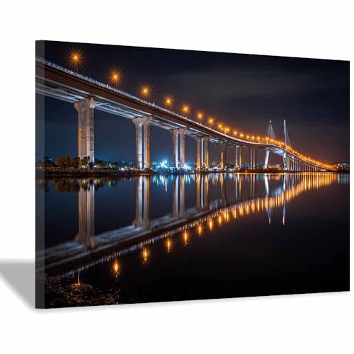 Peintures pont de nuit CUDAOO décoration murale salon et chambre paysage moderne 40x60cm
