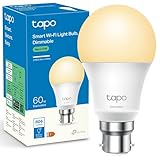 Tapo L510B WiFi Smart Bulb, B22 Smart Light Bulb, 8.3W (60W), Dimmable, Energy Saving, Schedule & Timer, Away Mode, Energy Saving, Preset for Convenience, Voice Control with Alexa & Google