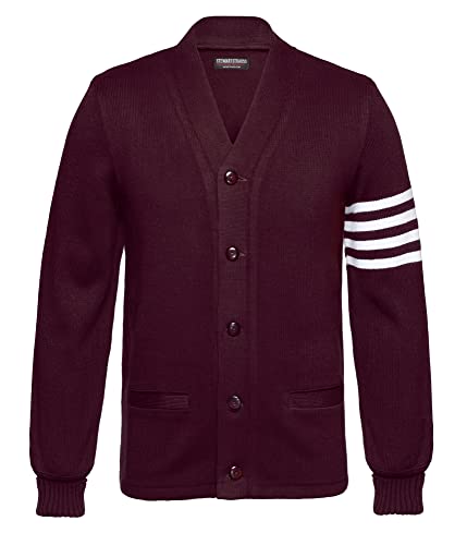 Image of Stewart & Strauss Cardigan Varsity Letter Sweater | American style button front letter sweater knit since 1977, heavyweight and ready for chenille letters and patches