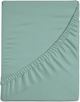 Zer0bed, Fitted Sheet with Corners, Single Colour, 100% Cotton, 30 cm Maxi Angle, Cloud, 130 x 200 cm