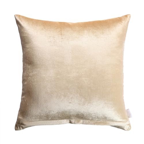 Image of Home - The Best is for You Luxurious Gold Velvet Cushion Covers Embroidered - Set of 2, 16x16 Inch