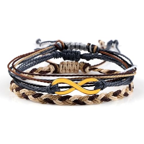 Bracelet tressé BFF 3PCS à porter au quotidien perles teal 17 cm CXYWBD