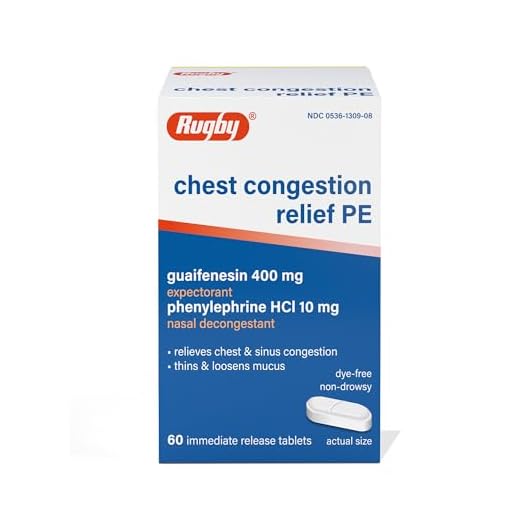 Rugby Chest Congestion Relief PE, Immediate Release, 60 Tablets (1-Pack)