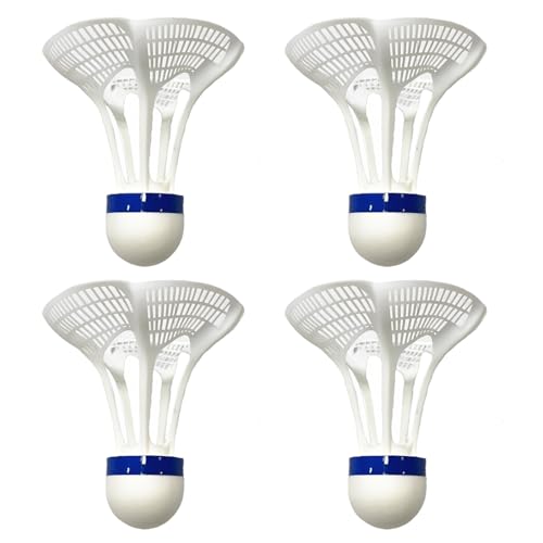 IKOPFLN 4 Piezas Bádminton,Viento y, Bola de Nylon Plástico Resistente al Viento,Bolas de Bádminton con Gran Elasticidad y Durabilidad Bádminton