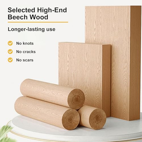Rambarde d'escalier design en hêtre massif et inox, barre pliable de 200 cm