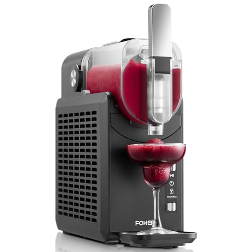 2L Slush Maschine für zu Hause, 5-in-1 Slushie Maschine mit 5 Einstellungen für Slush, Cocktail, Frappé, Milchshake, Wein, Kommerziell Eiswürfelmaschine, Quickfreeze-Technology, 24 Stunden