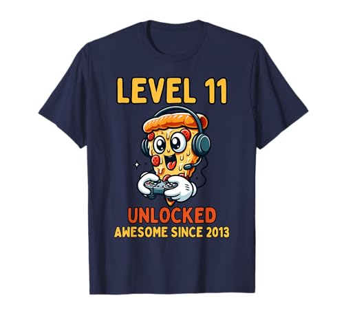 Level 11 Unlocked Awesome Since 2013 Funny Cool Pizza Gaming Camiseta