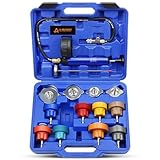 ADAFIRST Coolant Pressure Tester Kit, Manual Pump Radiator Pressure Tester and Adapters Work on Cooling System Leak Down Test for Cars Motorcycles Trucks Airlifts, 14PCS Automotive Tools Blue