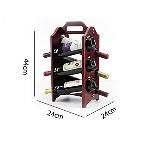 Soporte de madera para 6 botellas de vino estándar miniatura 3