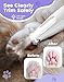 PAPMINI Dog Paw Trimmer with LED Light, 35dB Low Noise Paw Trimmers for Dog's Feet, 2 Speed Safety Electric Dog Clippers for Grooming, Rechargeable Cat Shaver for Paws, Ears, Face, Rump