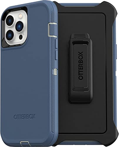 OtterBox iPhone 13 Pro Max & iPhone 12 Pro Max Defender Series Case - Fort Blue Rugged & Durable with Port Protection Includes Holster Clip Kickstand