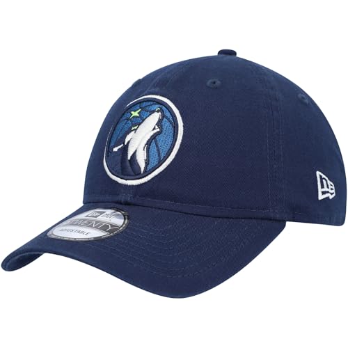 New Era Unisex-Adult NBA Core Classic 9TWENTY Basketball Team Color Adjustable Hat Cap One Size Fits All - Minnesota Timberwolves - Navy