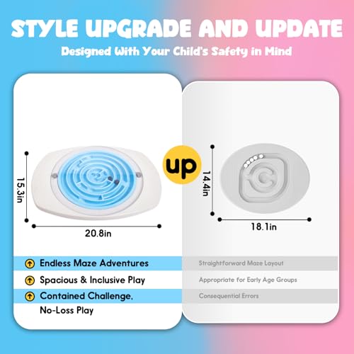 Maze Balance Board for Kids, 3 Replaceable Labyrinth Boards 140lbs Capacity - Sensory Integration & Proprioceptive Training Wobble Board for Therapy/Ski/Surf Prep by HAPPYMATY - Image 5