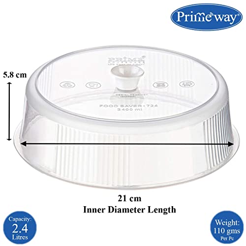 Image of Primeway Plastic O 21cm | Microwave Multipurpose Large Food Cover Lid | 8.25 inch | 2 Pcs Set | Transparent