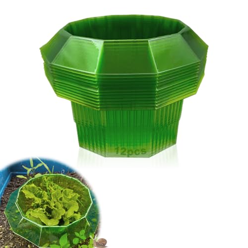 12 Stück Schneckenkragen, Schneckenschutz aus Plastik, Schneckenschutzringe, Schneckenabwehr Schutzring, Schneckenschutzkragen, Schneckenring, Schneckenkragen für Ihre Salatpflanzen und Kohl