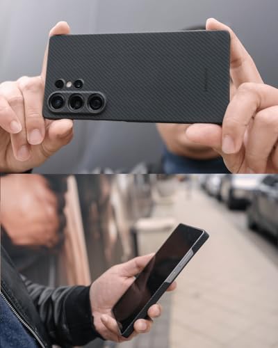 Image of Compatible with Samsung Galaxy S25 Ultra Case - [600D Aramid Fiber] [Extremley Thin] [Qi2 Magnetic Cover] [Feel Like No Case] - Black
