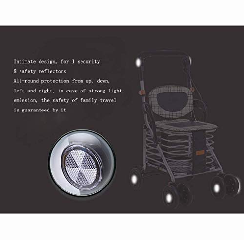 HYY-YY Zusammenklappbarer Einkaufstrolley mit 4 Rädern, höhenverstellbar, leicht, zum Herausziehen von Gegenständen – Bild 7