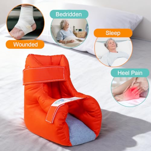 Image of EZ Assitive Heel Protector Sleeves - Open Heel Design for Pressure Relief, Adjustable Straps, Soft & Breathable Fabric, Fits Both Feet (1pc) - Ideal for Bedridden, Elderly & Diabetic Care