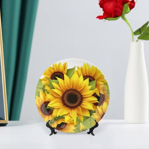 Plato decorativo de porcelana Sunflower Bone China miniatura 6