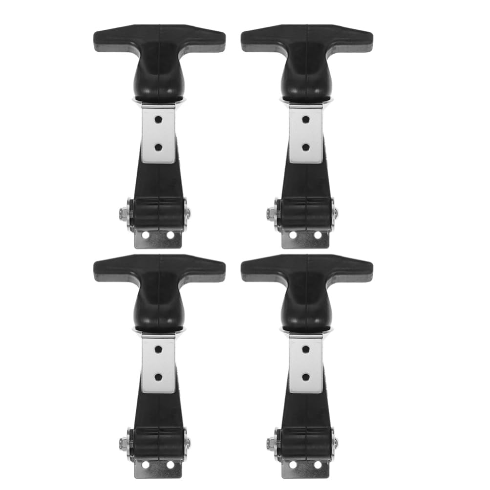 UKCOCO Set di 4 Chiavistelli in Acciaio Inox Maniglia a T in Gomma Nera, Resistente e Efficiente per Fissaggio Sicuro di Cancelli e Cassette degli Attrezzi