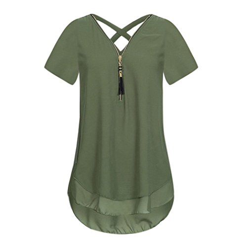 Preisvergleich Produktbild JUTOO Frauen Verlieren Chiffon Saum Scoop T-Shirts Tops