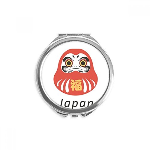 Miroir de poche rond motif japonais traditionnel en métal multicolore pour maquillage nomade